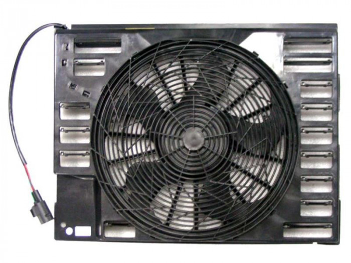 GMV radiator electroventilator BMW Seria 7 E65/E66, 01.2003-11.2006, 760 i, Li, LiS, motor 6.0 1 V12, benzina, cutie automata, cu AC, 330 W; 400 mm;