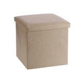 Cumpara ieftin Taburet cu spatiu depozitare, pliabil, textil maro 38 x 38 x 38 cm