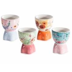 Set 4 suporturi oua Paste ceramica multicolora &Oslash; 5,5 cm x 7 H