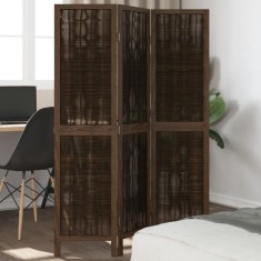 vidaXL Paravan cameră&nbsp;3 panouri, maro &icirc;nchis, lemn masiv paulownia 358653