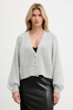 Haveone cardigan din amestec de l&acirc;nă culoarea gri, light, JIT-P021