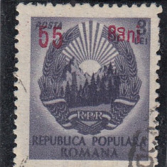 1952 LP 317 a STEMA R.P.R.SUPRATIPAR EROARE 55BANI/3LEI A DIN BANI IN OGLINDA