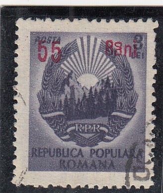 1952 LP 317 a STEMA R.P.R.SUPRATIPAR EROARE 55BANI/3LEI A DIN BANI IN OGLINDA foto