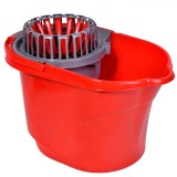 Găleată Mop cu Storcător Automat, Plastic, Culoare Roșie, Capacitate 17L, Dimensiuni 40x26cm