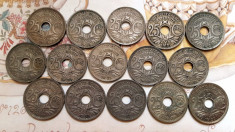 Lot 15 monezi 25 centimes Franta, perioada Third Republic 1918-1939 foto