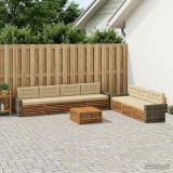 Cumpara ieftin Set de canapele de exterior 8 buc. 7-Locuri Natural si Bej