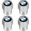 Set 4 capacele pentru ventil auto din aluminiu, General Store, Hexagon, BMW, Argintiu