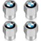 Set 4 capacele pentru ventil auto din aluminiu, General Store, Hexagon, BMW, Argintiu