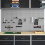 vidaXL Plăci Fixare Unelte, 3 Buc, 15 Accesorii, 50x80cm, Oțel Gri, Panou Perete Atelier Garaj