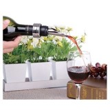 Set 2 Dopuri pentru Vin cu Turnator, 7x2 cm, Argintiu, CMCLASS