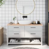 Blat de baie, 140x40x(2-4) cm, lemn masiv netratat
