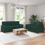 vidaXL Set de canapea 2 pcs Verde &icirc;nchis Catifea 3417147