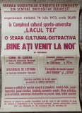 Afis o seara cultural-distractiva ,,Bine ati venit la noi&quot;, 1973