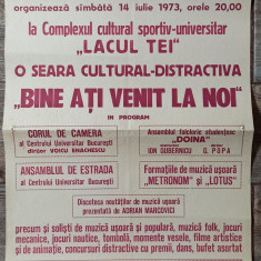 Afis o seara cultural-distractiva ,,Bine ati venit la noi", 1973