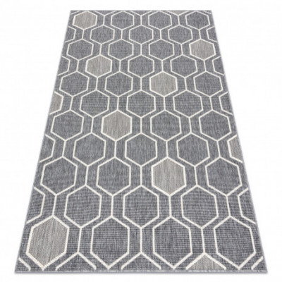 Covor SPRING 20404332 Hexagon sisal, buclat - gri, 160x230 cm foto