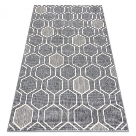 Covor SPRING 20404332 Hexagon sisal, buclat - gri, 80x150 cm