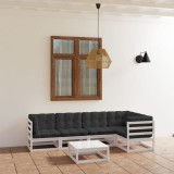 vidaXL Set mobilier de grădină cu perne, 6 piese, lemn masiv de pin 3076610