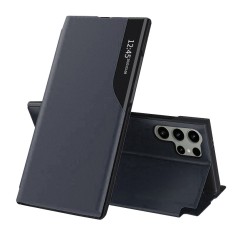 Husa Samsung Galaxy S24 Ultra Eco Leather View flip tip carte, albastru foto