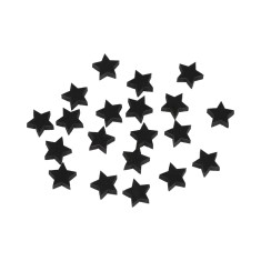 Set 20 mini stelute din lemn pentru lipit, 10 mm, Negru