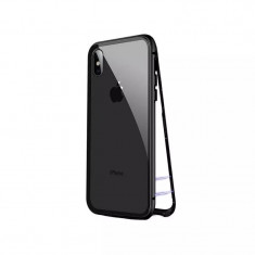 Husa protectie iPhone XS MAX magnetica, din sticla securizata, 360 grade, Gonga&reg; Negru