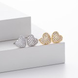Cumpara ieftin Cercei pe Ureche din Argint 925 , zGleaming Heart, , Cu Pave Dens de Zirconii