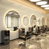 Consolă de coafură, frizerie și cosmetică cu oglindă LED rotundă 60x60 PRO