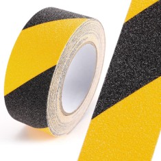 Banda de protectie Anti-Alunecare, autoadeziva, culoare Negru-Galben, dimensiune 5m x 5cm foto