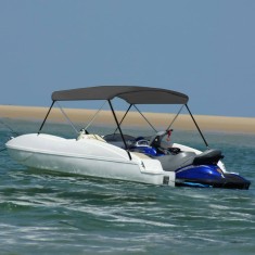 vidaXL Parasolar barcă Bimini cu 2 arcuri, antracit, 180x130x110 cm