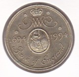 Moneda Anglia 2 Pounds Lire 1694-1994 Comemorativă Banca Angliei, Marea Britanie