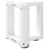 Picioare Masuta Cafea Gossi, Otel Alb, Forma T, 30x25x31cm, 2 Buc, Reglabile, Accesorii Montaj Incluse