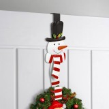 Suport pentru usa de Craciun - metal - om de zapada - 38 cm