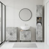 Cumpara ieftin Set de cabinet pentru baie cu 3 piese HAARLEM Gri Beton