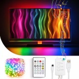Sir 3m lumina Smart TV - USB 30 LED-uri RGB Bluetooth/telecomanda, Oem