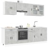 Gossi set dulapuri de bucatarie 8 piese &bdquo;kalmar&rdquo; gri beton lemn