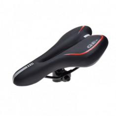 Sa bicicleta, confort gel, cu gaura ventilatie, culoare negru/rosu PB Cod:AWR2081