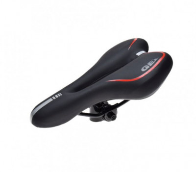 Sa bicicleta, confort gel, cu gaura ventilatie, culoare negru/rosu PB Cod:AWR2081 foto