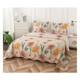 Cumpara ieftin Set Cuvertura de Pat din Bumbac, 3 Piese cu Model - PIT199