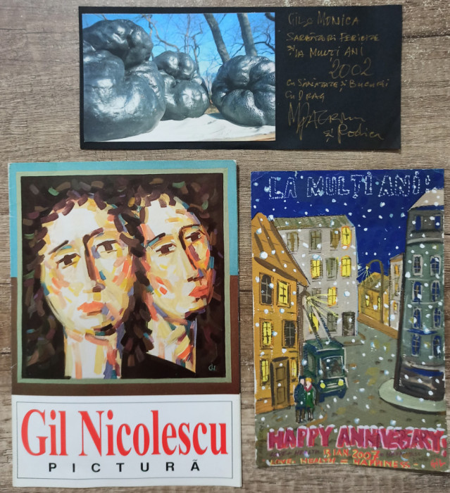 Lot Gil Nicolescu// felicitare, brosura, grafica