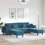 Cumpara ieftin Canapea din catifea cu pernă 3 pcs albastru 208 cm Catifea