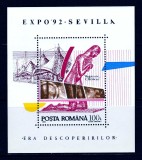 RO 1992 LP 1294 &quot;Expo.Mond. Era descoperirilor Sevilla&quot; , colita 276 , MNH