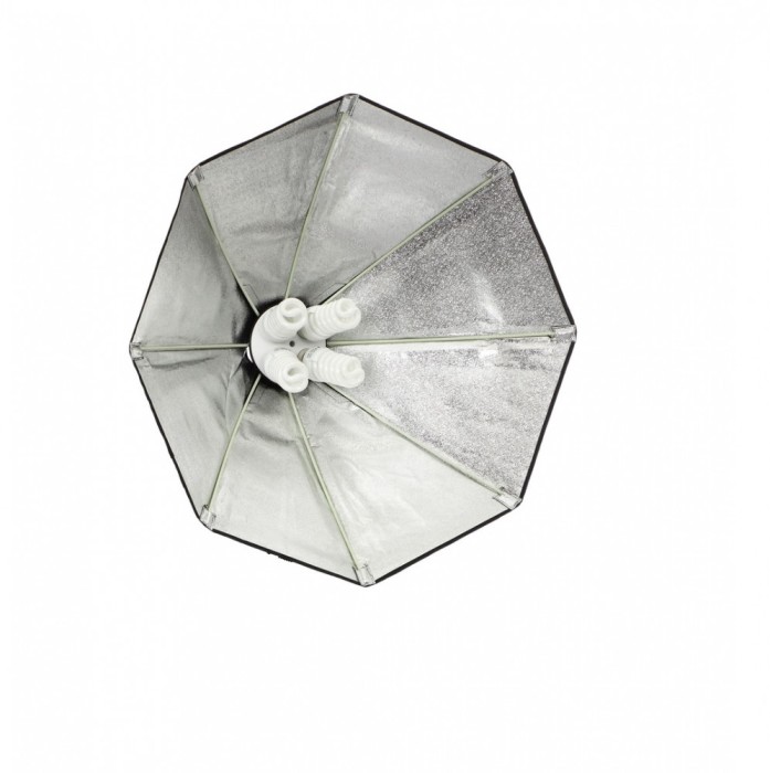 Kit suport pentru 4 becuri cu fasung E27 + softbox octogonal 65cm