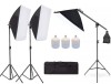 Kit de 3 softboxuri cu macara ajustabila, 3 trepiezi reglabili 200 cm, 3 becuri LED 50W, geanta de transport inclusa, Dactylion
