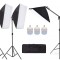 Kit de 3 softboxuri cu macara ajustabila, 3 trepiezi reglabili 200 cm, 3 becuri LED 50W, geanta de transport inclusa