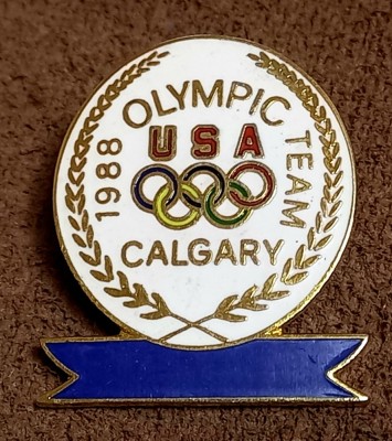 Insigna Sportiva - Comitetul Olimpic din USA - Jocurile Olimpice CALGARY 1988 foto