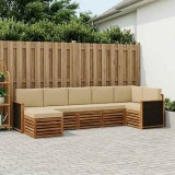 Cumpara ieftin Set de canapele de exterior 7 buc. 6-Locuri Natural si Bej