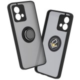Husa Motorola Moto G84 Asteroid GSM Glinth cu inel suport stand magnetic, negru