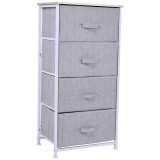 Homcom Mobila Container cu 4 Sertare din Lin Panou Sasiu in Otel Vopsea Praf Raft Superior in MDF Max:25 kg 45x30x92cm