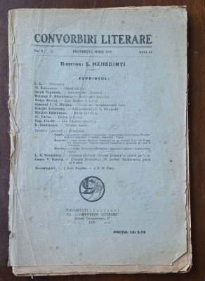 Convorbiri Literare &amp;ndash; Nr. 6, iunie 1919 &amp;ndash; &amp;bdquo;Două scrisori ale lui Eminescu&amp;rdquo; + ERATĂ foto
