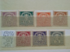 1920-1921- Austria-Rep.D.-Ost.-Mi301y-311y-nedant.-h.gri-c.set-MH