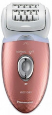 Epilator Panasonic ES-ED93-P503, Wet &amp;amp; Dry, Cordless, 48 pensete, 6 accesorii, Cap pivotant, Doua viteze, Alb/Bronz foto